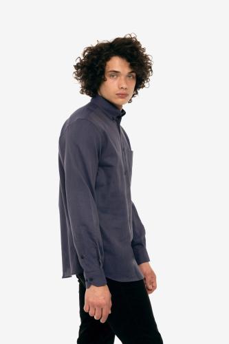 The Bostonians ανδρικό πουκάμισο με ανάγλυφη υφή - AAP1220 Μπλε Σκούρο 40